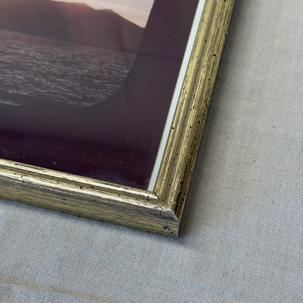 Vintage Framed‎ Sunset Photography Pair Gold Tone Frames Wall Decor 1980s - Picture 8 of 11